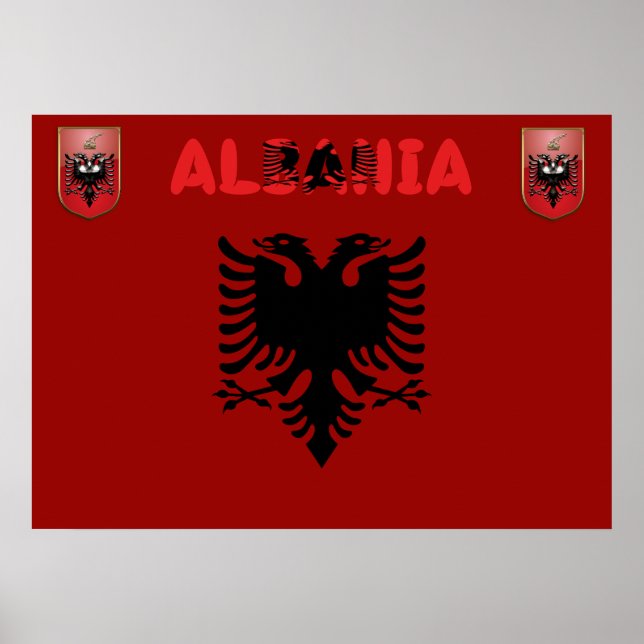 Póster Bandeira albanesa (Frente)