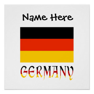 Póster Bandeira alemã Alemanha Preta Personalização