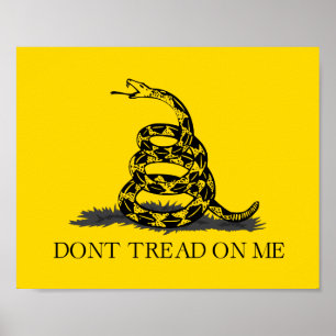 Poster Bandeira Amarela Clássica de Gadsden Não Pise em M