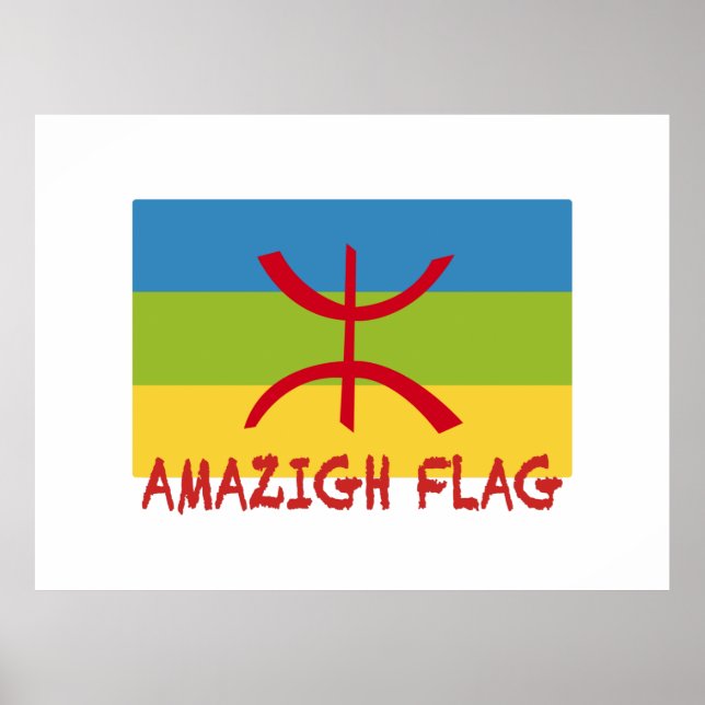 Poster Bandeira Amazigh - Bandeira-Drapeau Amazigh (Frente)