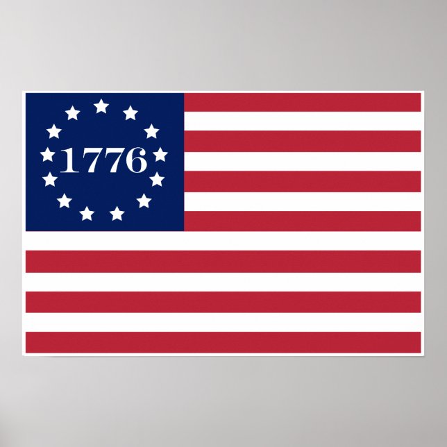 Póster Bandeira Americana 1776 (Frente)