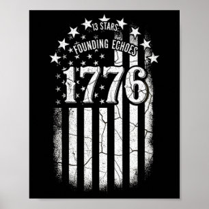 Poster Bandeira Americana 1776 Betsy Ross 13 Estrelas EUA
