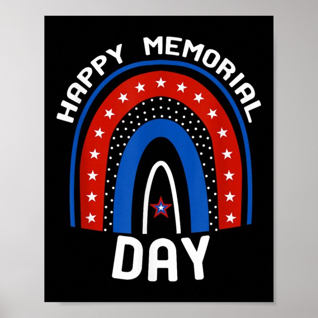 Poster Bandeira Americana Arco-íris Feliz Dia dos Veteran (Frente)