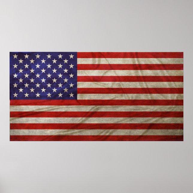 Póster Bandeira Americana Atingida (Frente)