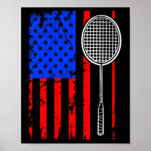 Poster Bandeira Americana Badminton