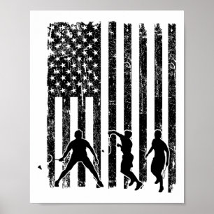 Poster Bandeira Americana Badminton Camisa Men Usa Flag B