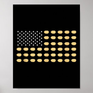 Poster Bandeira Americana Batata Comida EUA Patriotismo P