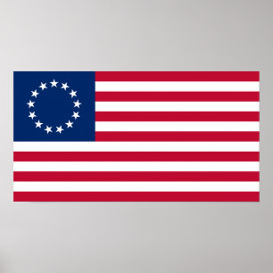 Poster Bandeira Americana Betsy Ross