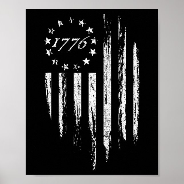 Poster Bandeira Americana Betsy Ross 13 Estrelas No Dia 4 (Frente)