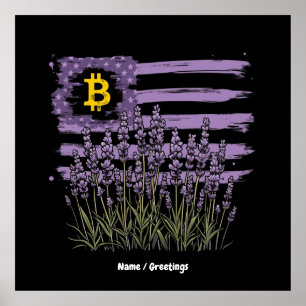 Poster Bandeira Americana Bitmoney BTC Revolução Engraçad