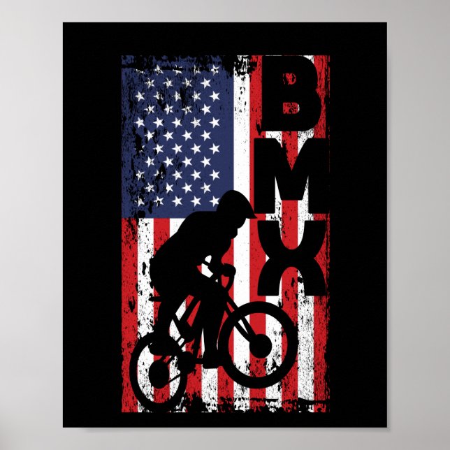 Poster bandeira americana BMX corrida de bicicleta despor (Frente)