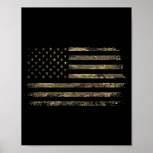 Poster Bandeira Americana Camuflada EUA Homens Meninos Mu