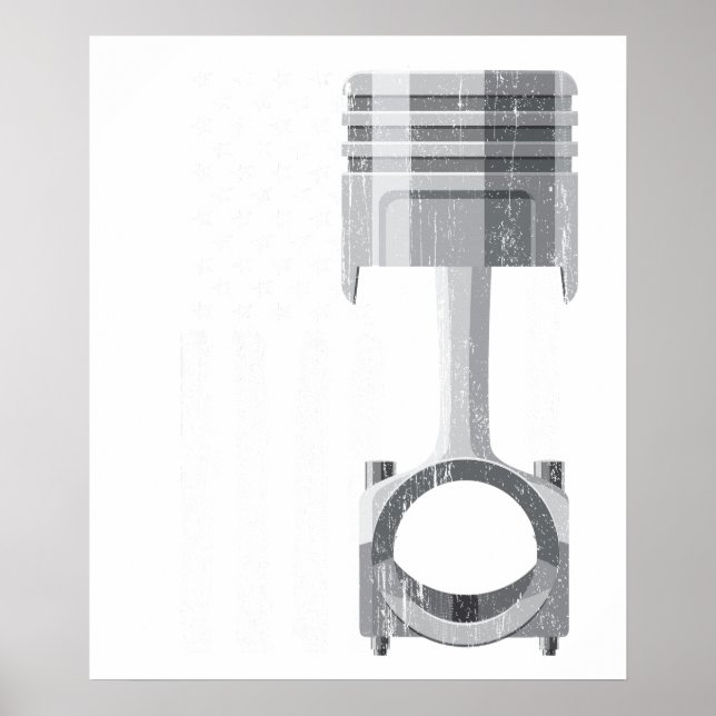 Poster Bandeira Americana Carro Muscle Piston 2 (Frente)