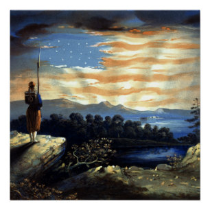 Póster Bandeira Americana Celestial no Céu, Guerra Civil