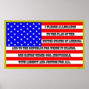 Póster Bandeira americana com garantia da fidelidade