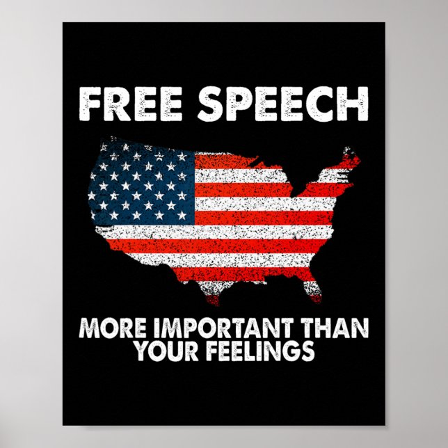 Poster Bandeira Americana da Liberdade de Expressão Repub (Frente)