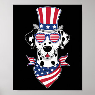 Poster Bandeira Americana Dalmaciana Sungles 4 De Julho D