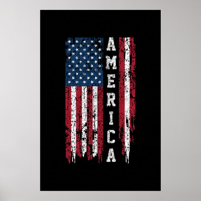 Poster Bandeira Americana de 4 de julho (Frente)