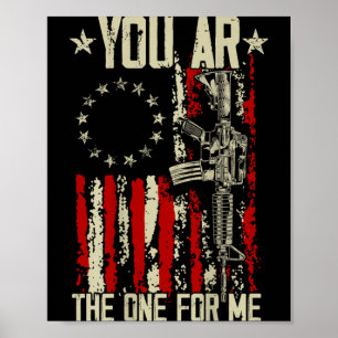 Poster Bandeira Americana de Arma Você AR é a certa para
