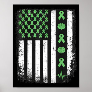 Poster Bandeira americana de conscientização sobre saúde