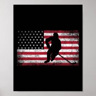 Poster Bandeira Americana de Hockey em 4 de julho Pai Pat