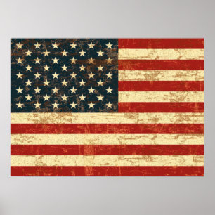 Póster Bandeira americana desvanecida