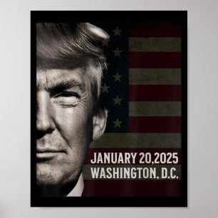 Poster Bandeira Americana do Dia de Inauguração