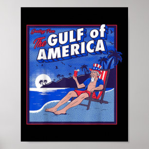 Poster Bandeira Americana Do Golfo De Eua No Leste De 202