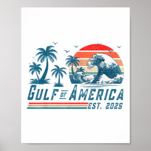 Poster Bandeira Americana Do Golfo De Eua No Leste De 202