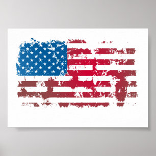 PÓSTER BANDEIRA AMERICANA DO VINTAGE