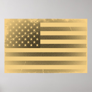 Póster Bandeira americana do vintage