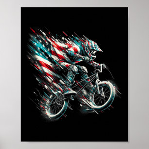 Poster Bandeira Americana dos EUA Bmx - Bmx Vintage Desga