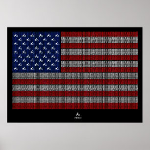 Póster Bandeira americana dos EUA do ateu