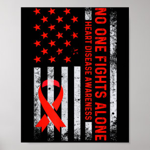 Poster Bandeira Americana dos EUA Sem Lutar Sozinho Contr