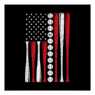 Póster Bandeira Americana dos EUA Vintage Bandeira de Bei