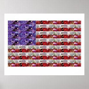 Póster Bandeira americana dos soldados
