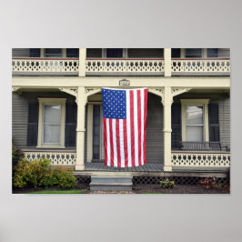 Poster Bandeira Americana em Vermont Porch