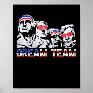 Poster Bandeira Americana EUA Equipe dos Sonhos Patriótic