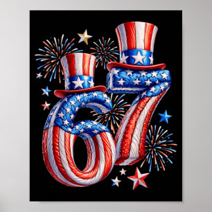 Poster Bandeira Americana Festiva 67 Meme EUA Crianças