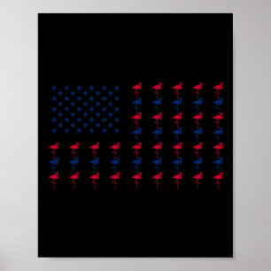 Poster Bandeira Americana Flamingo Lover 4 De Julho Patri