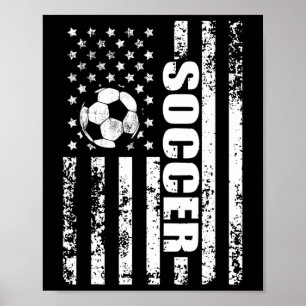 Poster Bandeira Americana Futebol Patriótico Futebol