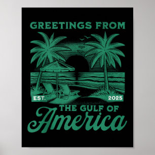 Poster Bandeira Americana G.2025 Do Golfo De Eua