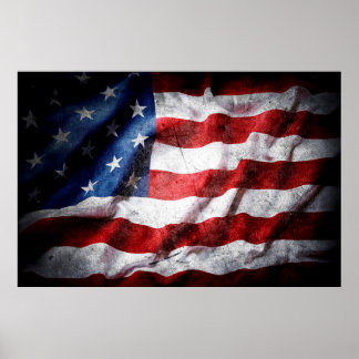 Poster Bandeira americana Grunge
