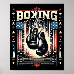 Poster Bandeira Americana Incomodada - Boxer Vintage Bo