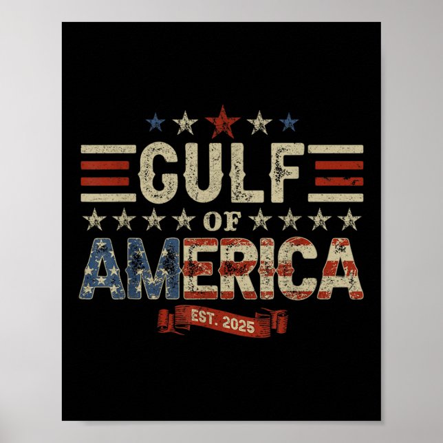 Poster Bandeira Americana M 2025 Do Golfo De Eua (Frente)