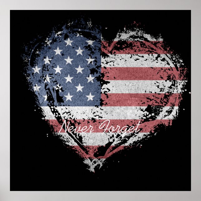 Poster Bandeira Americana Nunca Esquece (Frente)