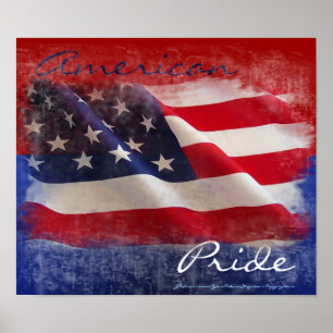 Poster Bandeira americana orgulhosa