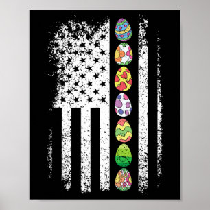 Poster Bandeira Americana Páscoa De Ovos Caça Legal Patri