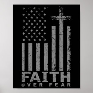 Poster Bandeira Americana Patriótica Fé do Presente sobre