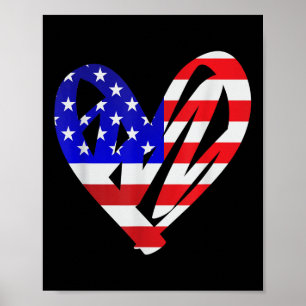 Poster Bandeira Americana Patriótica Força Armada Mem